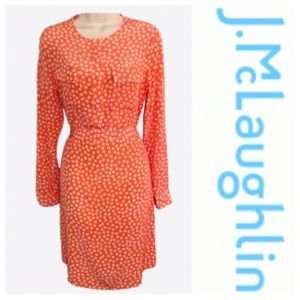 J. McLaughin Silk  Midi Dress orange Small